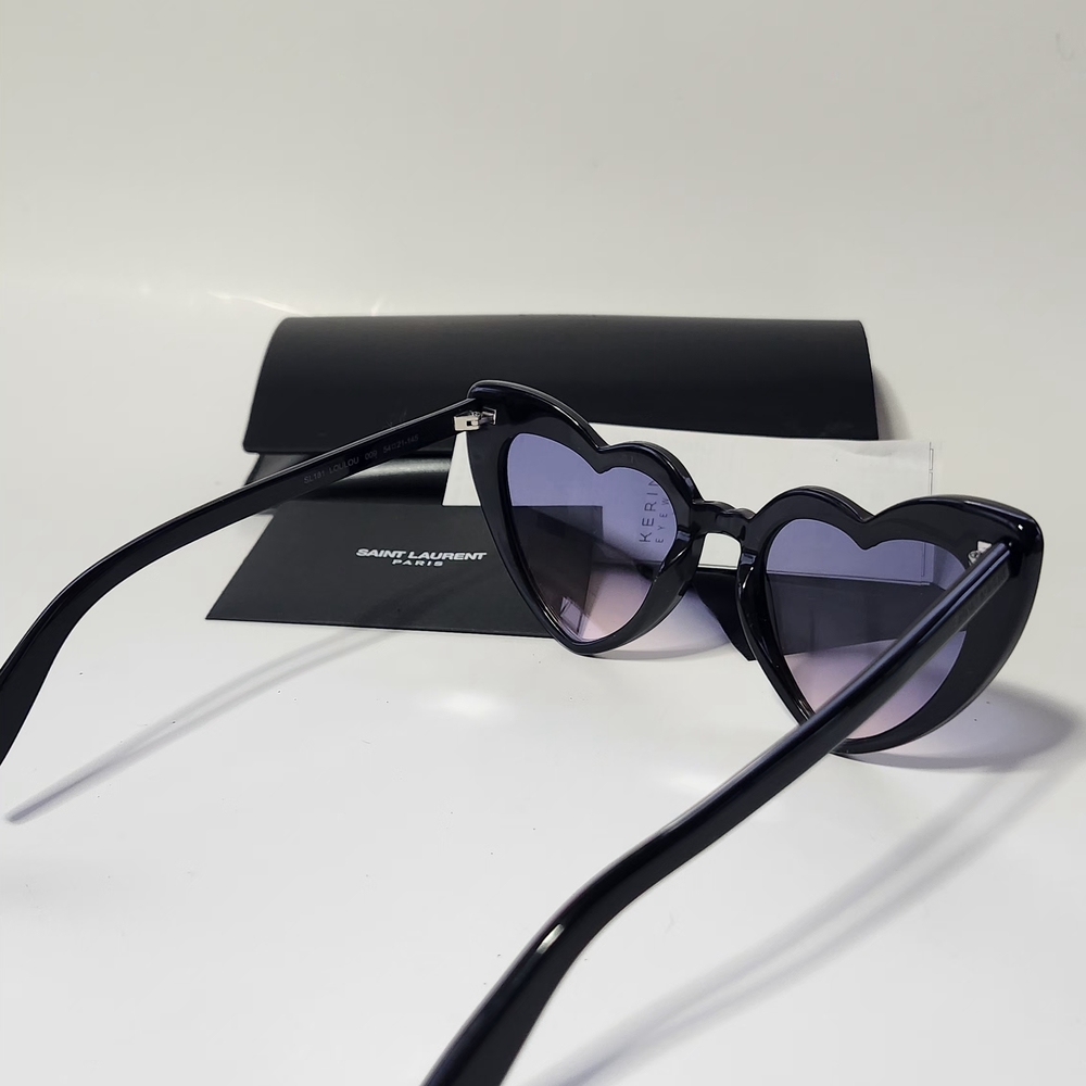 Saint Laurent Black Heart-Shaped Sunglasses - Picture 6 of 10